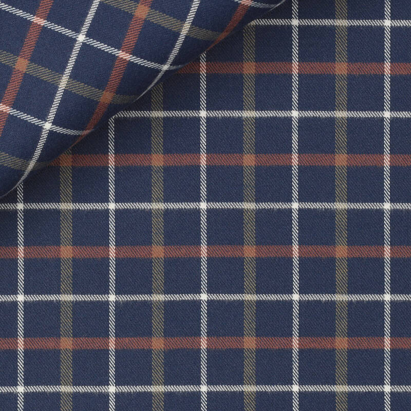 Twill Carreaux Bleu Vert