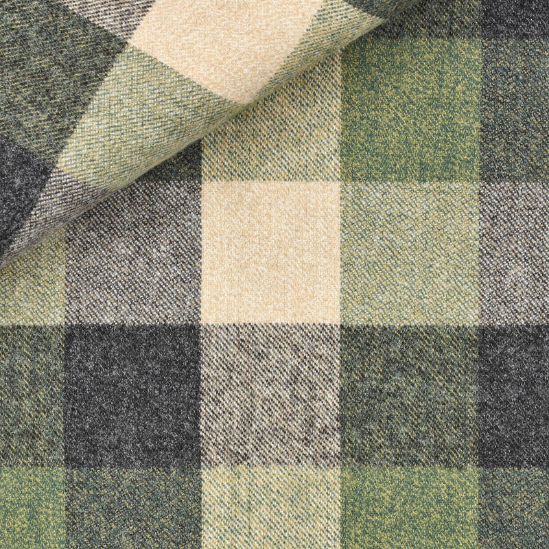 Twill Carreaux Beige Vert