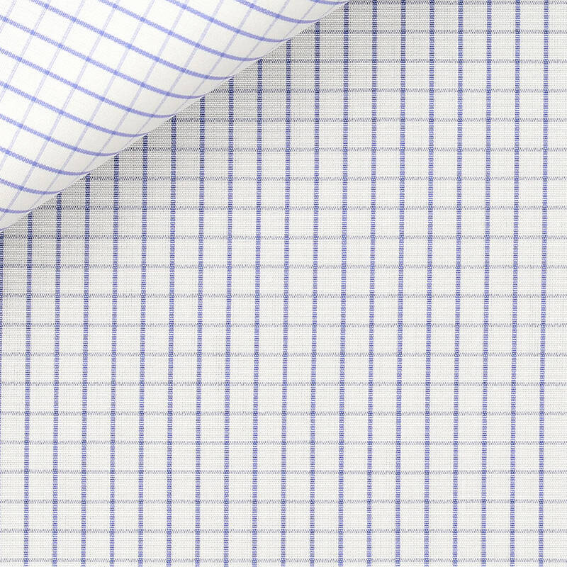 Popeline Carreaux Bleu