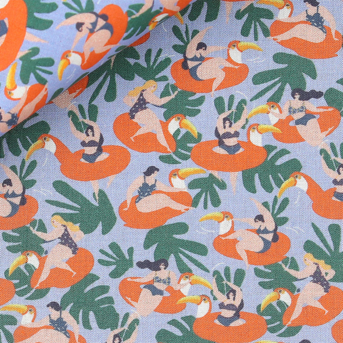 Mousseline Motif Bleu