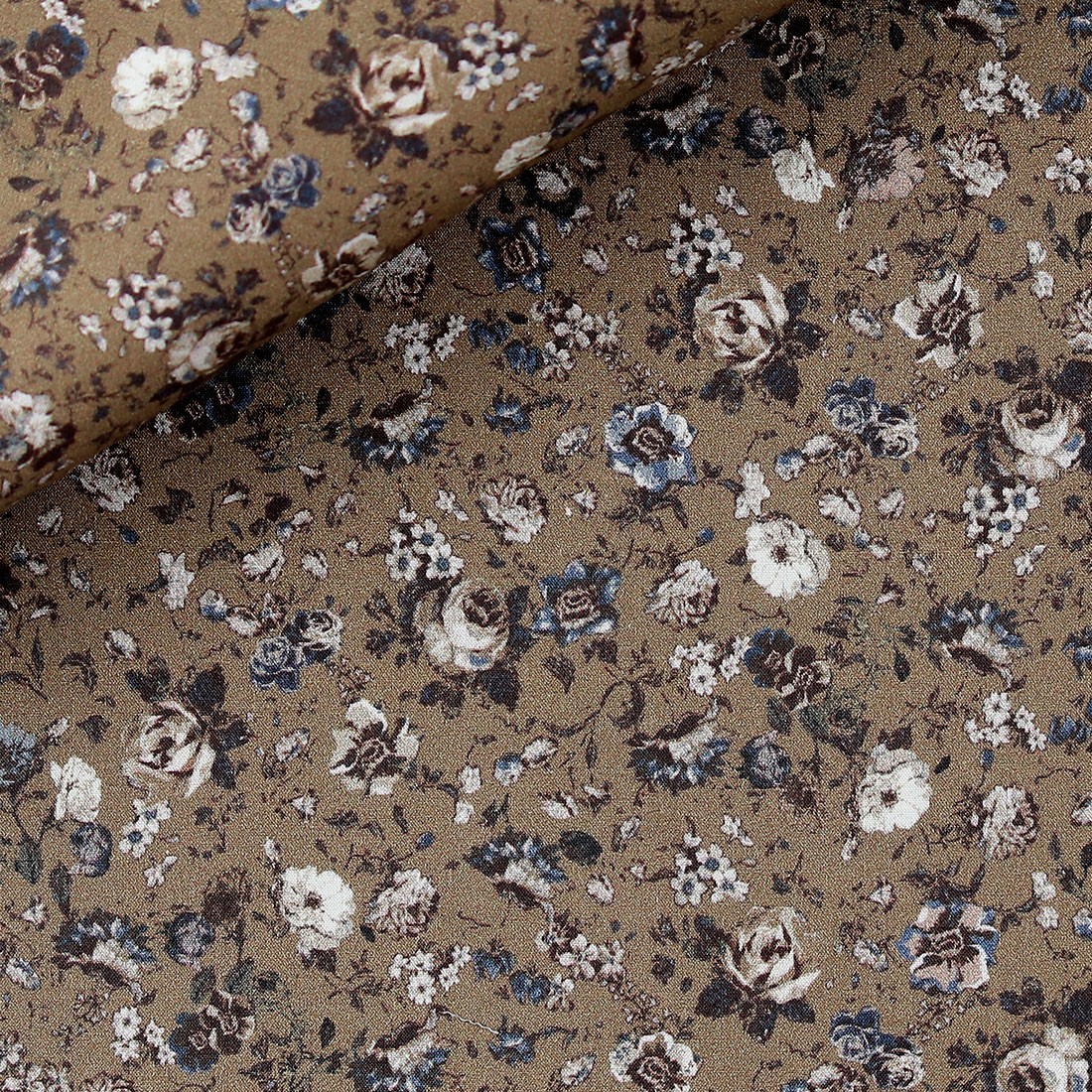 Popeline Motif Marron