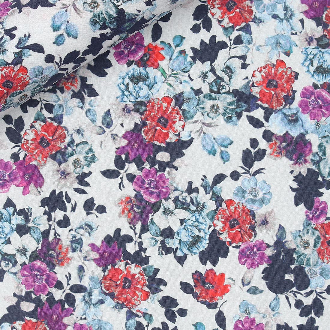 Popeline Motif Violet