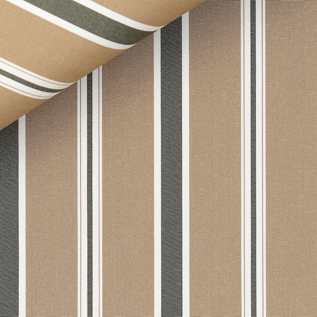 Popeline Rayé Marron