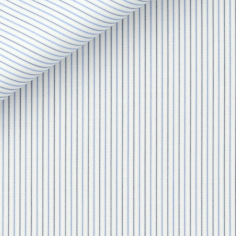 Twill Rayé Bleu