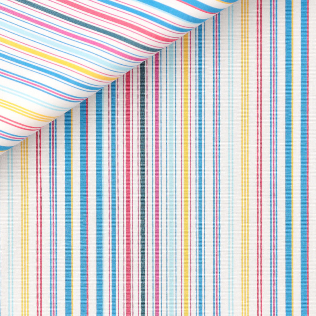 Popeline Rayé Bleu Jaune