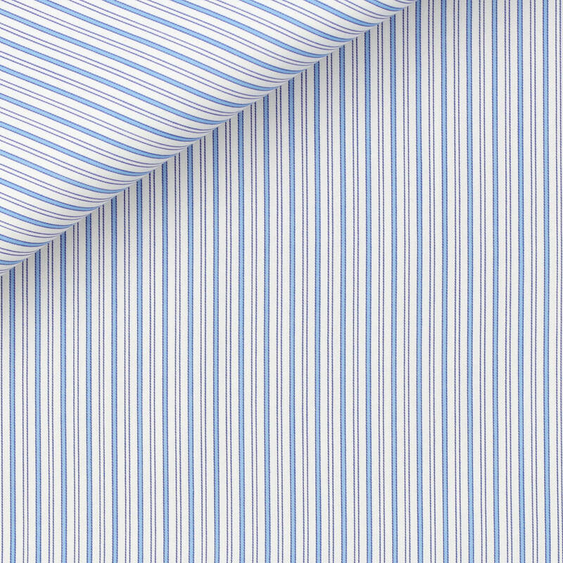 Twill Rayé Bleu
