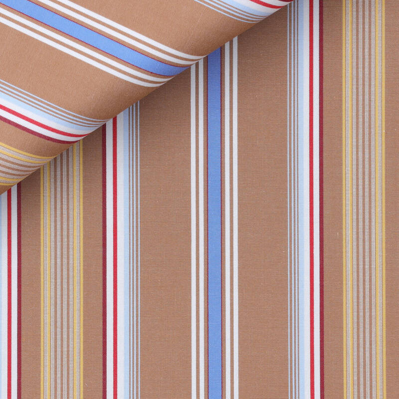 Popeline Rayé Marron