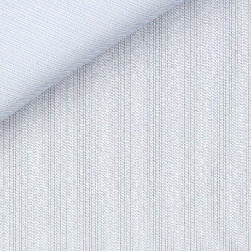 Twill Rayé Bleu (repassage facile)