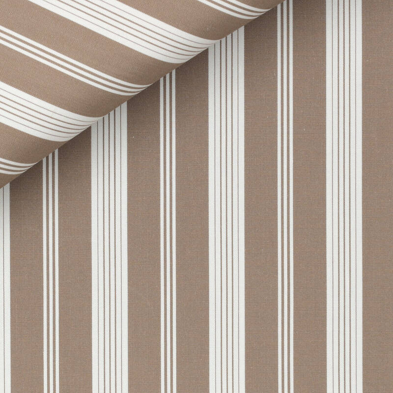 Popeline Rayé Marron