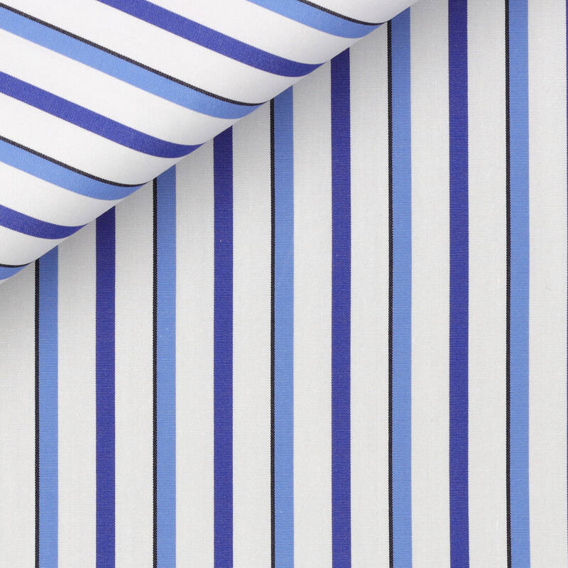 Popeline Carreaux Bleu