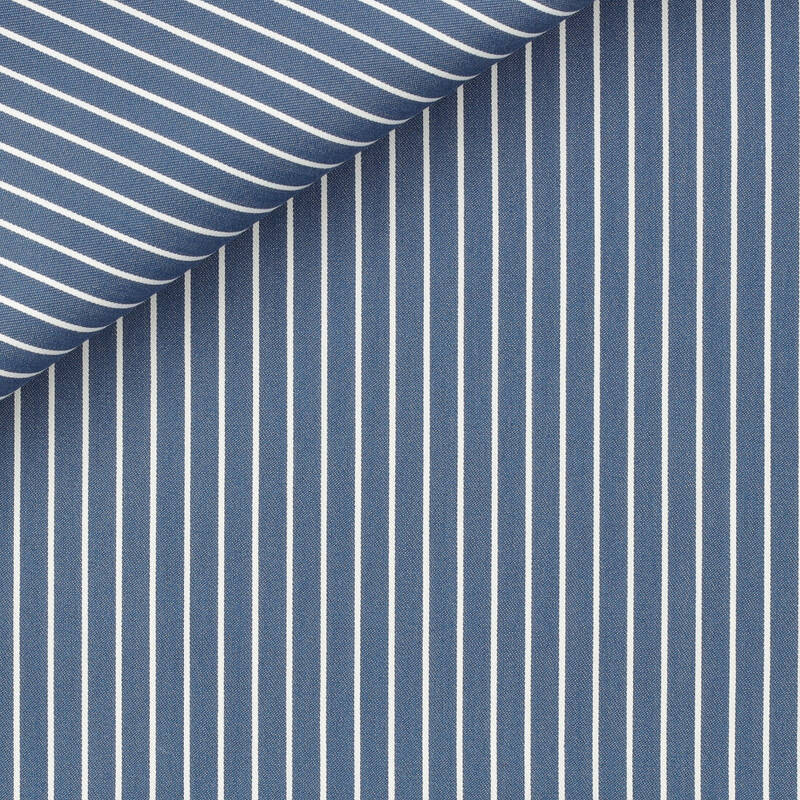 Twill Rayé Bleu