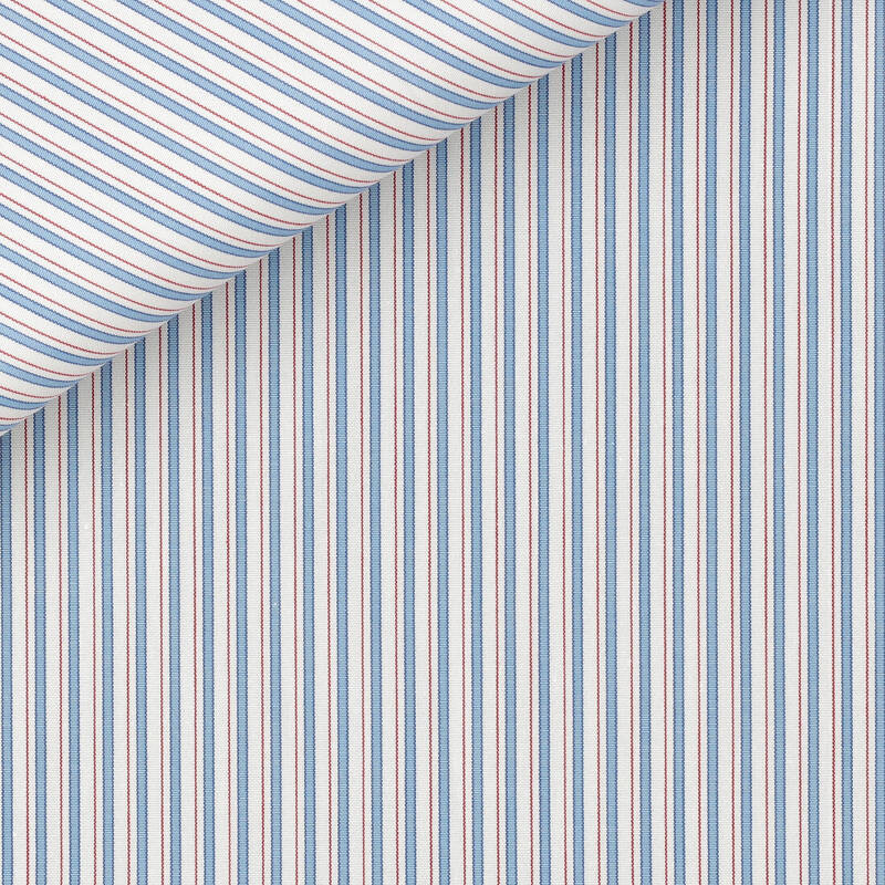 Popeline Rayé Rouge