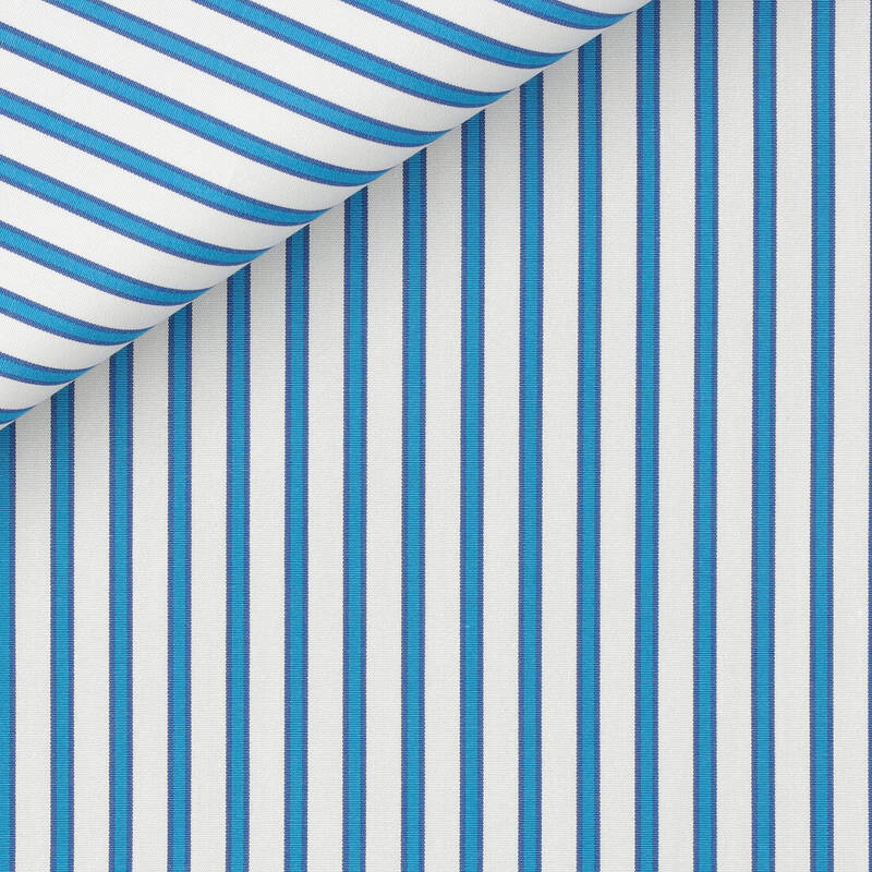 Popeline Rayé Turquoise