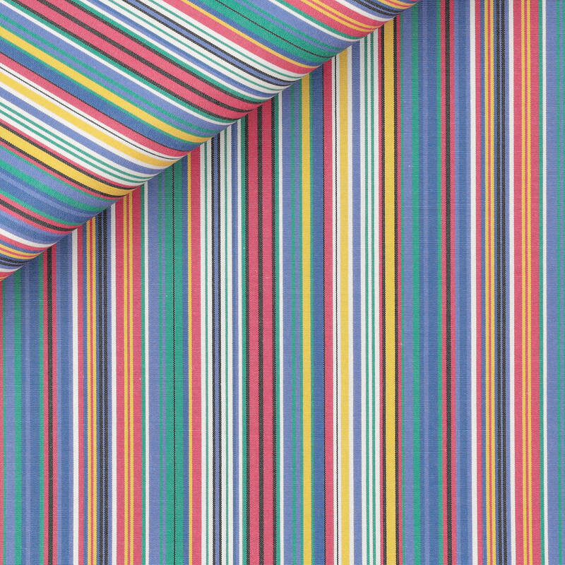 Popeline Rayé Rouge Vert