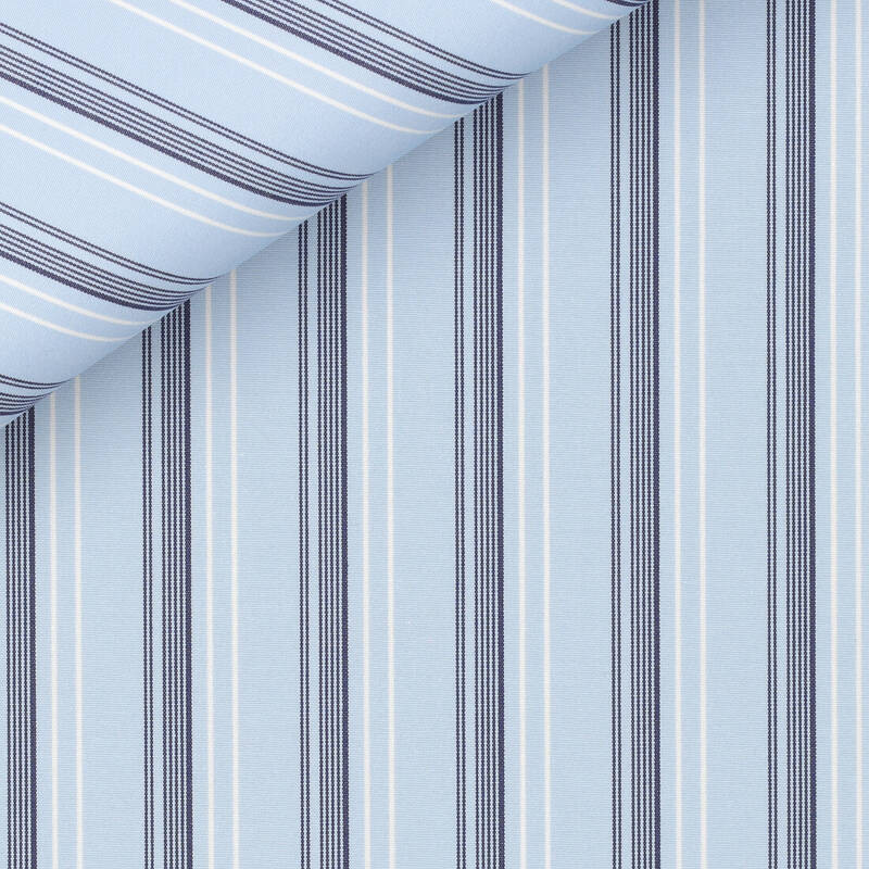 Popeline Rayé Bleu