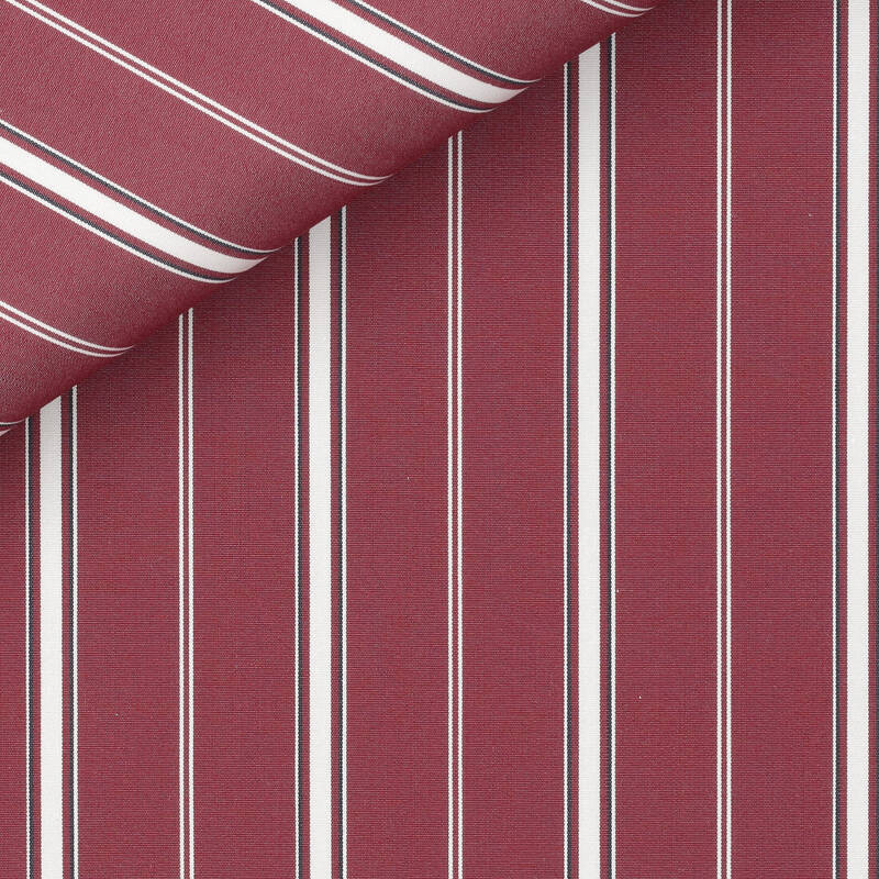 Popeline Rayé Bleu Bordeaux