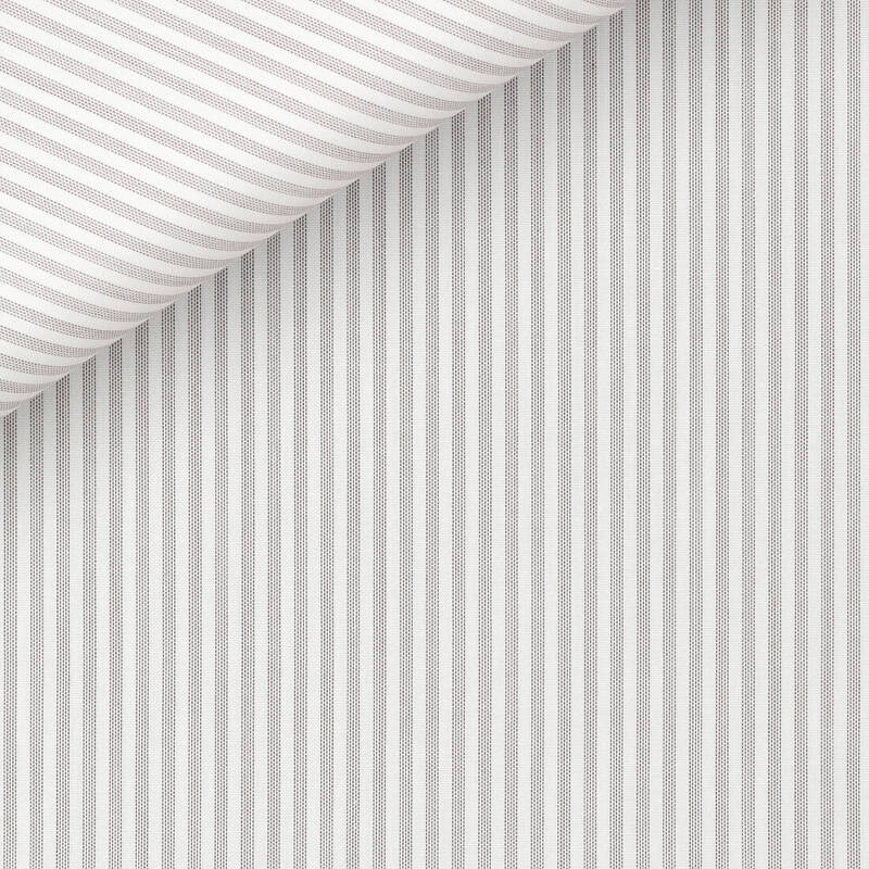 Popeline Rayé Marron