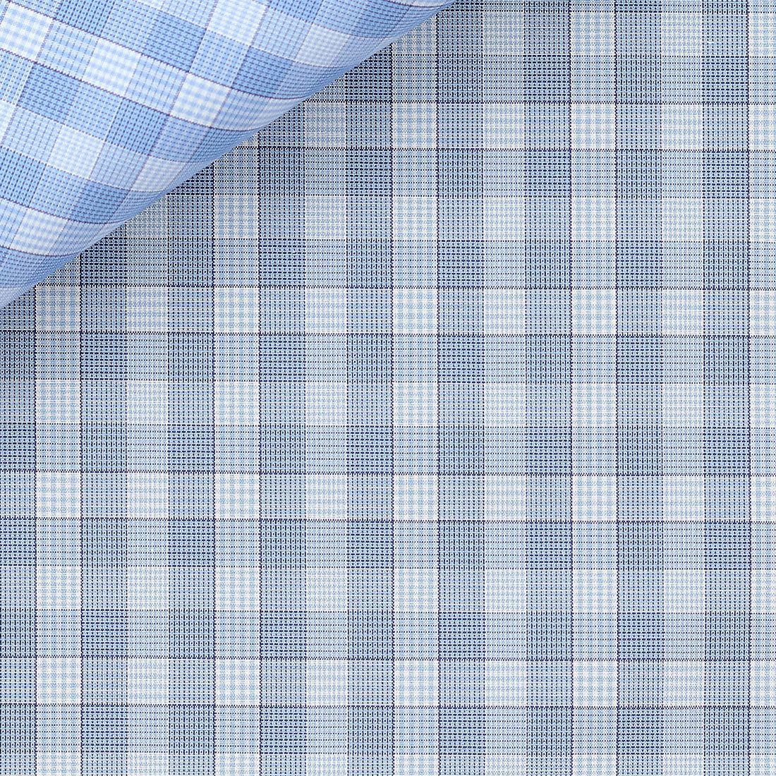 Popeline Carreaux Bleu