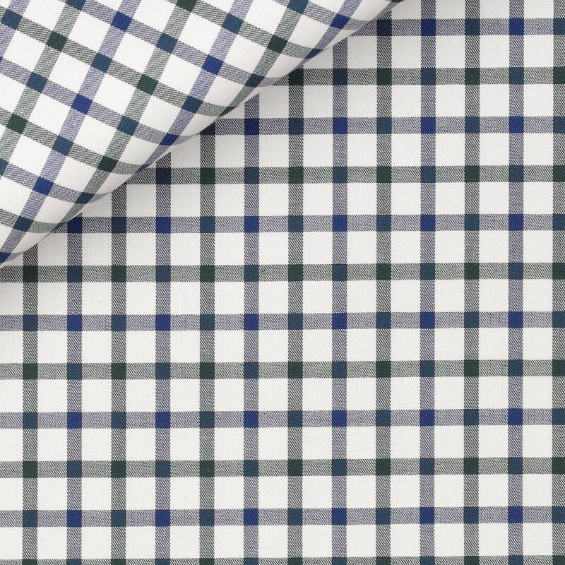 Twill Carreaux Bleu Vert