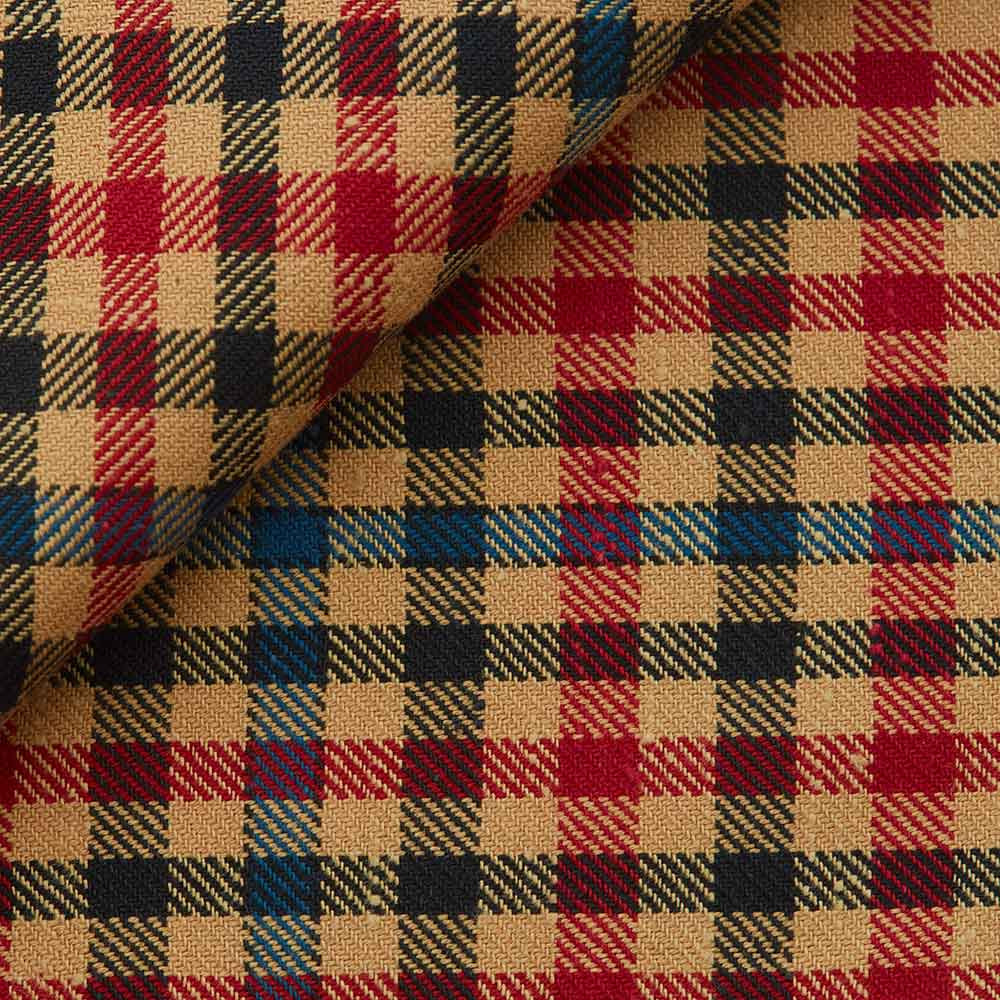 Twill Carreaux Rouge Marron