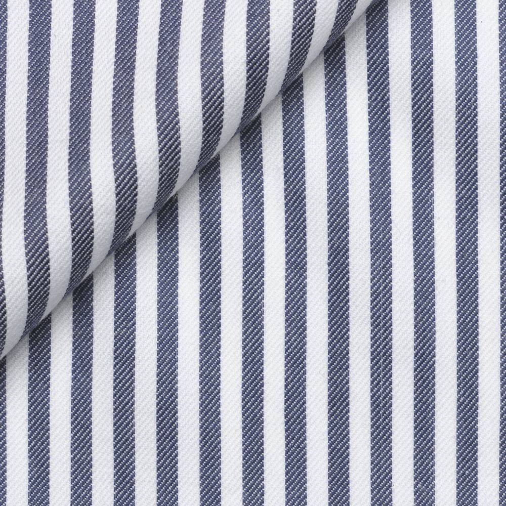 Twill Rayé Bleu