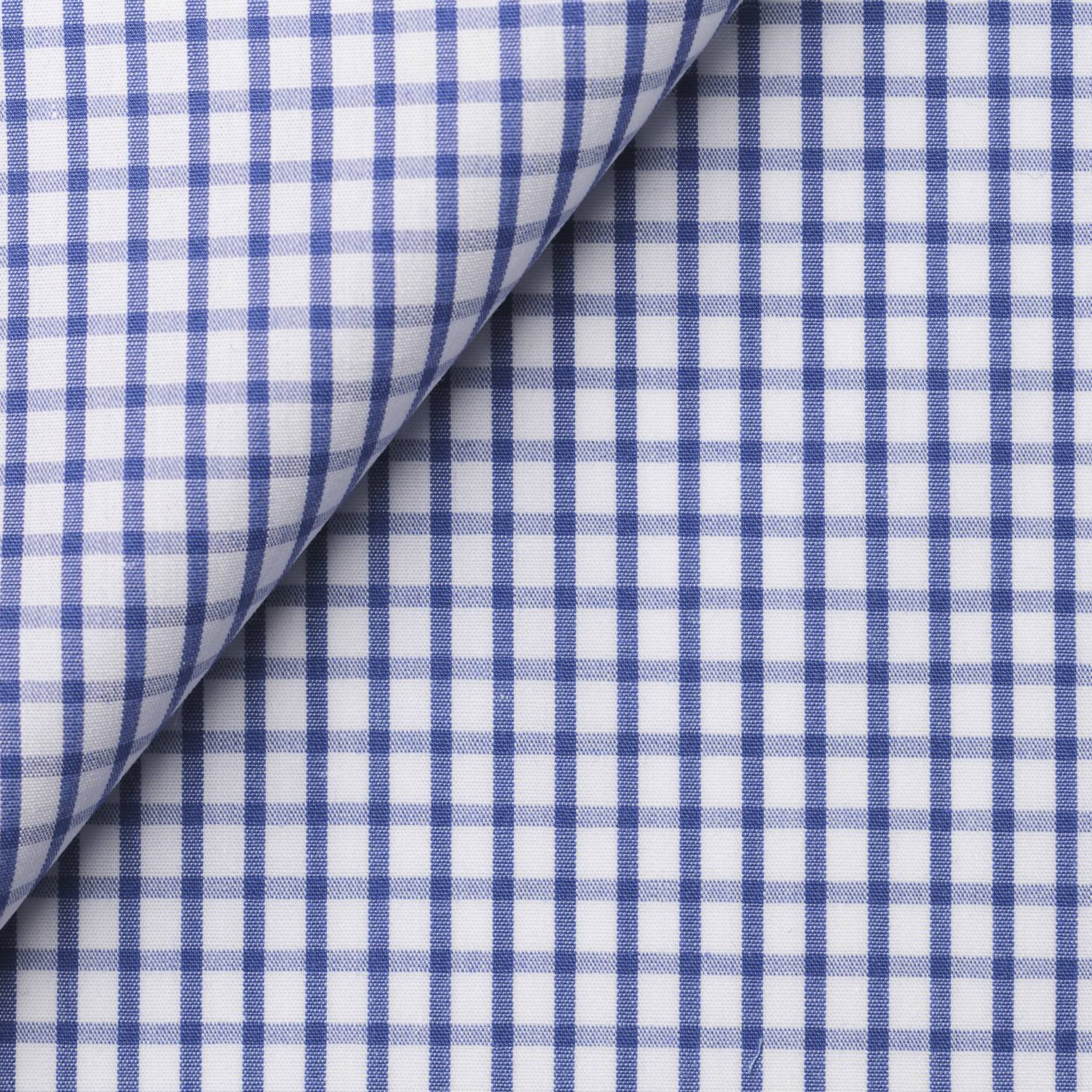 Popeline Carreaux Bleu Blanc