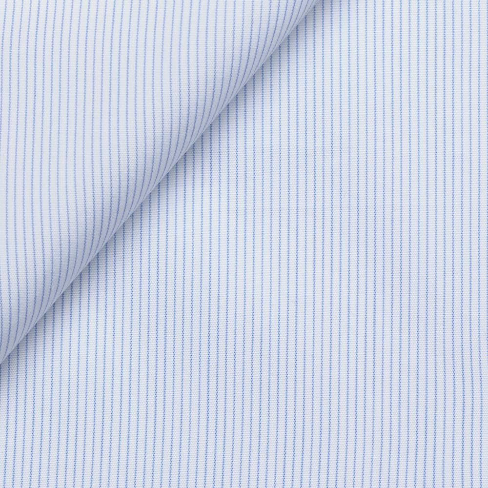Popeline Rayé Blanc Bleu