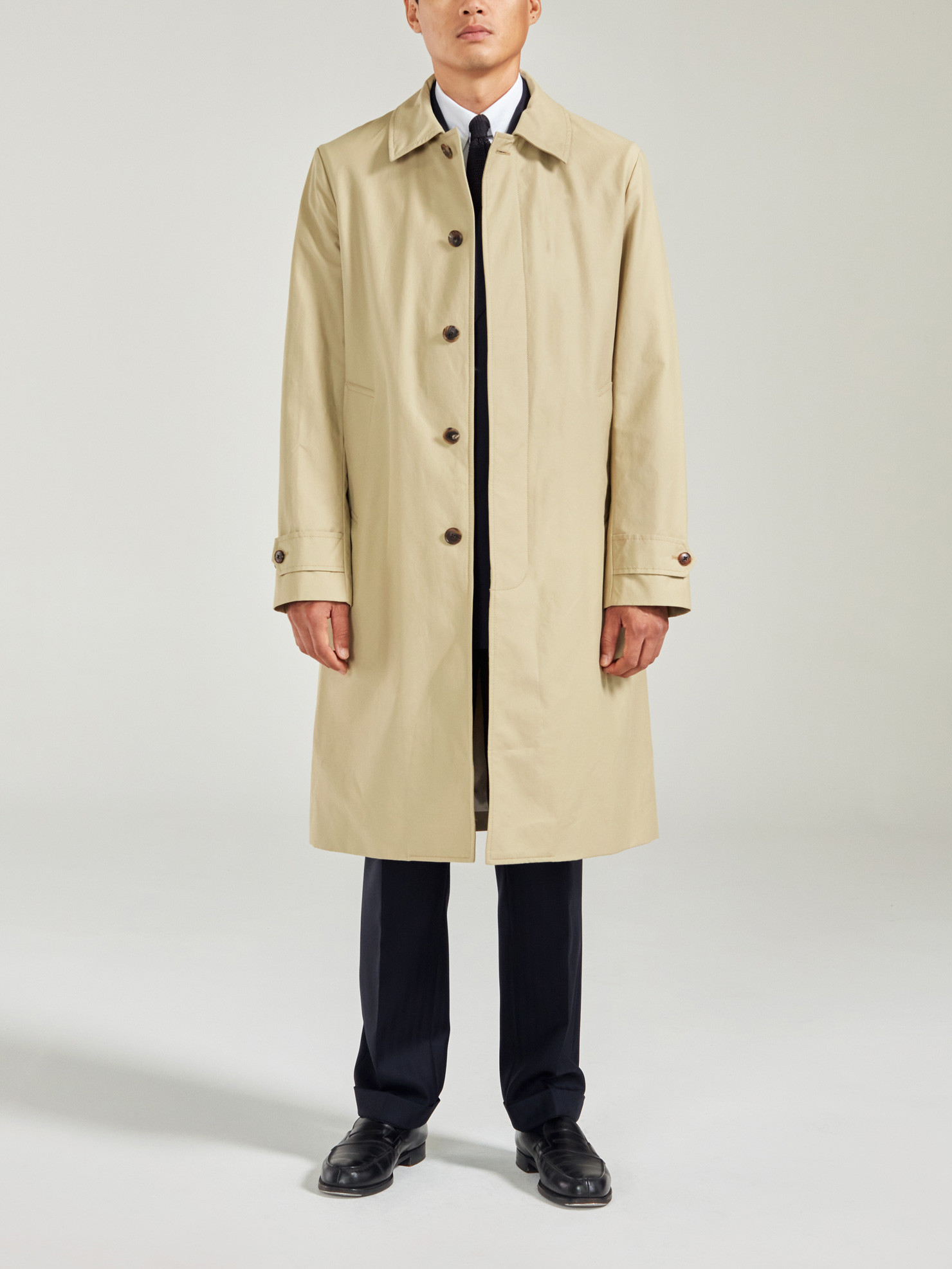 Manteau Car Coat Coton Beige