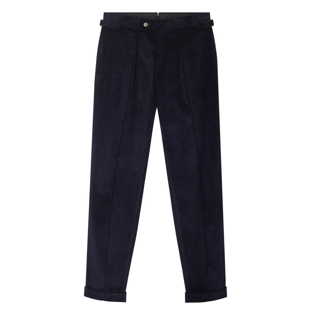 Pantalon velours cotelé marine