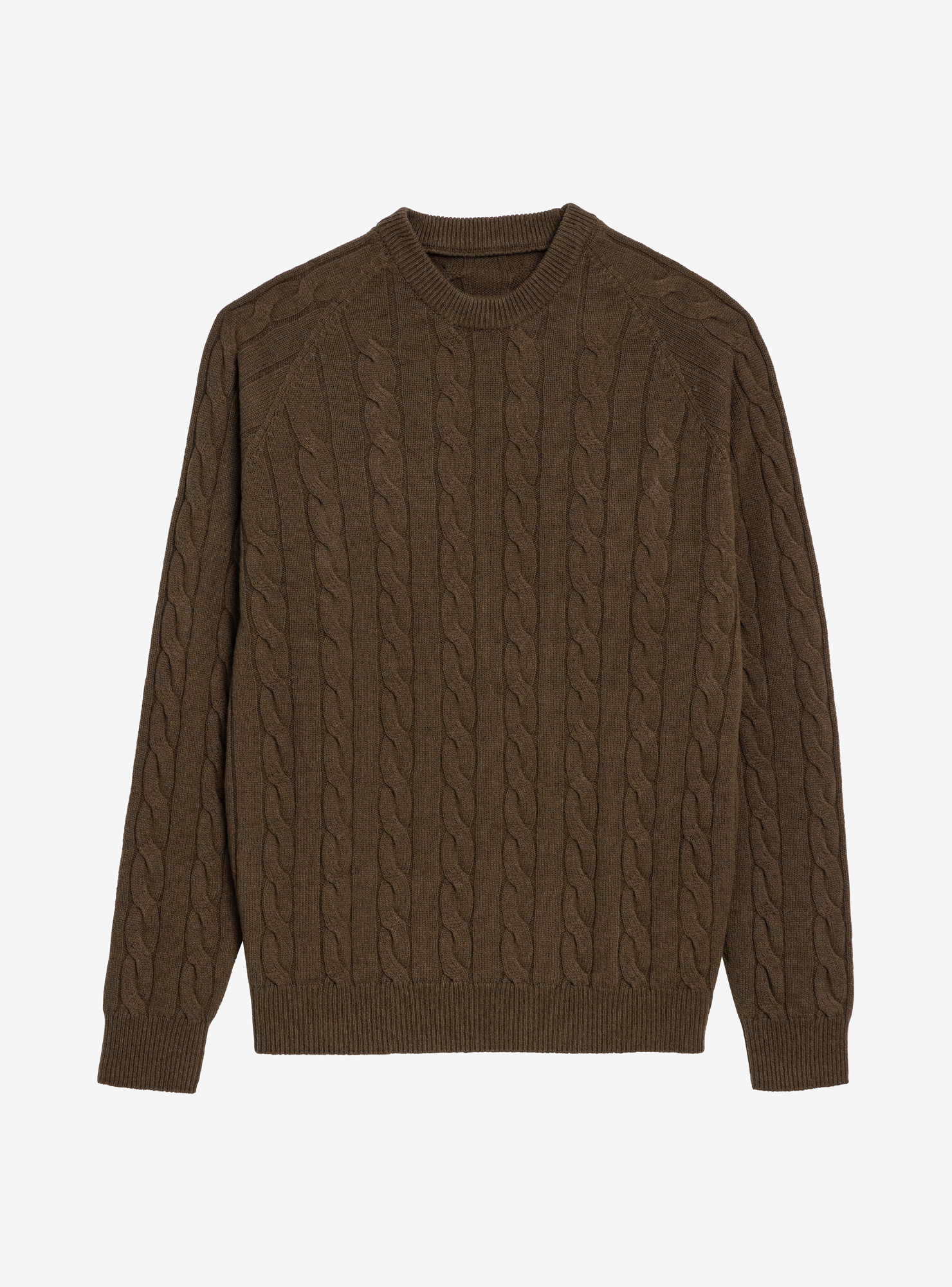 Pull Col Rond Marron
