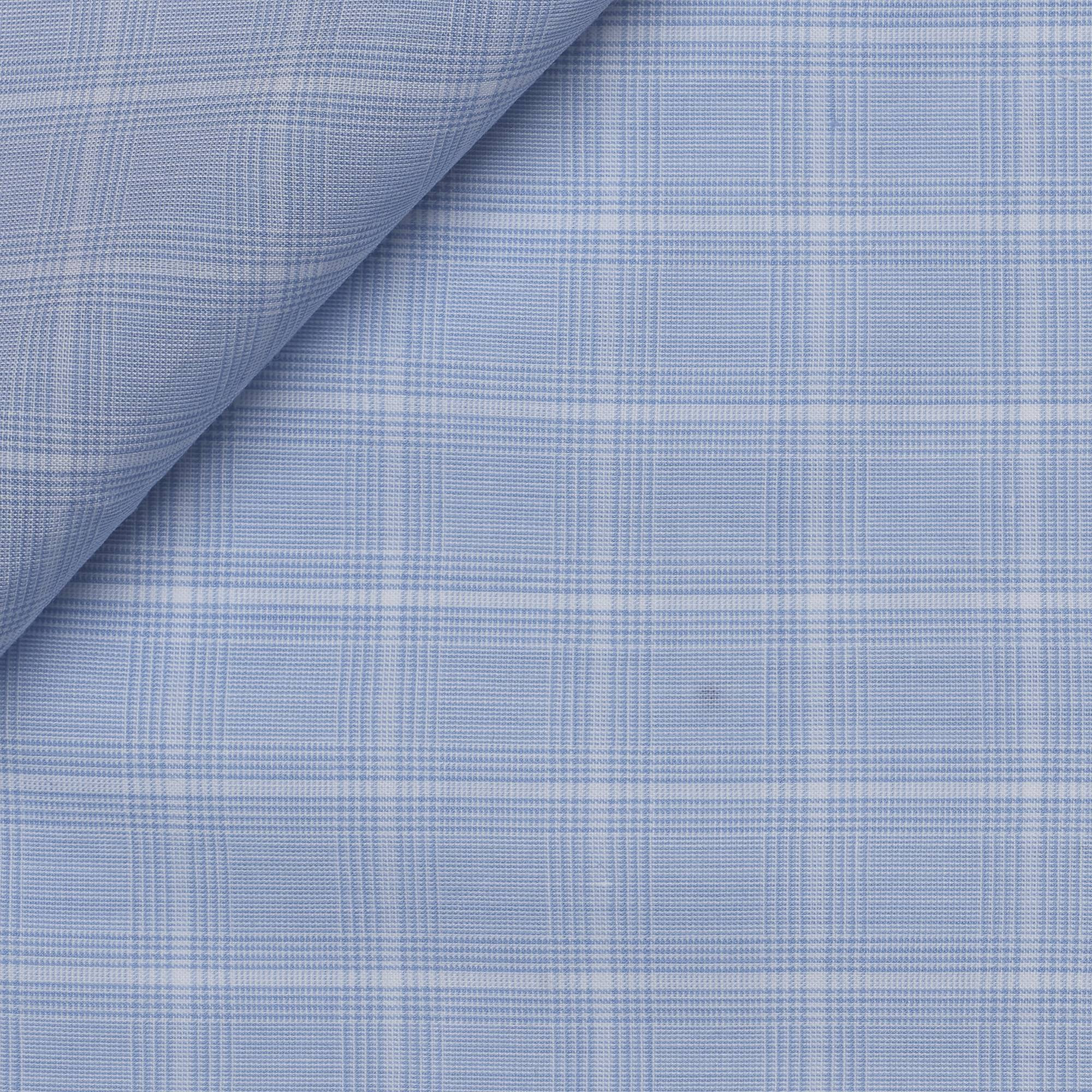 Popeline Carreaux Bleu