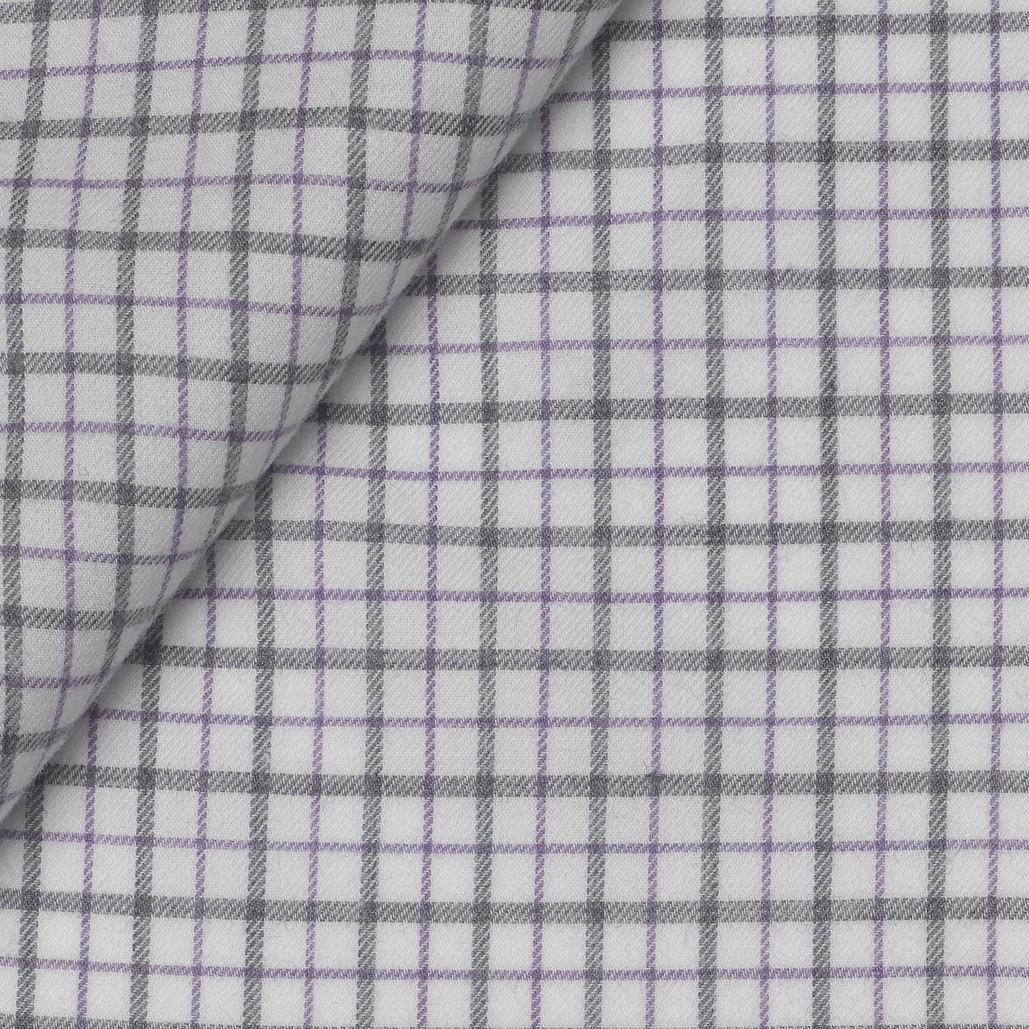 Twill Carreaux Marron Violet