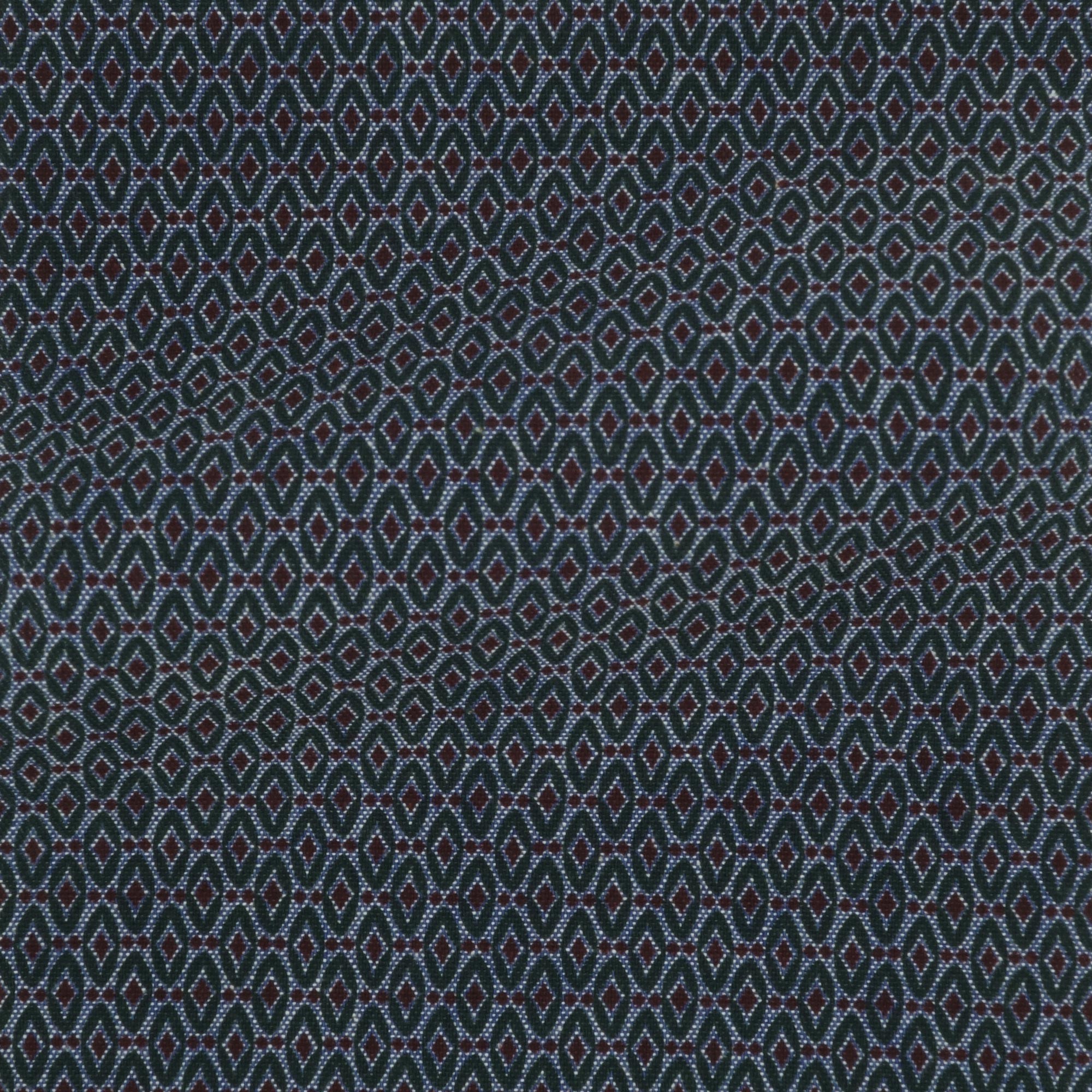 Chambray Motif Bleu Vert