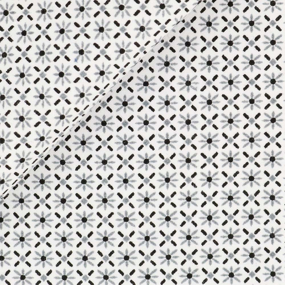 Popeline Motif Noir Gris