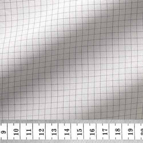 Popeline Carreaux Noir Parme