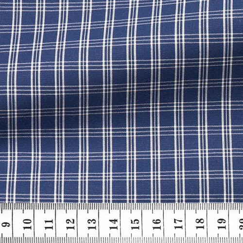 Popeline Carreaux Bleu