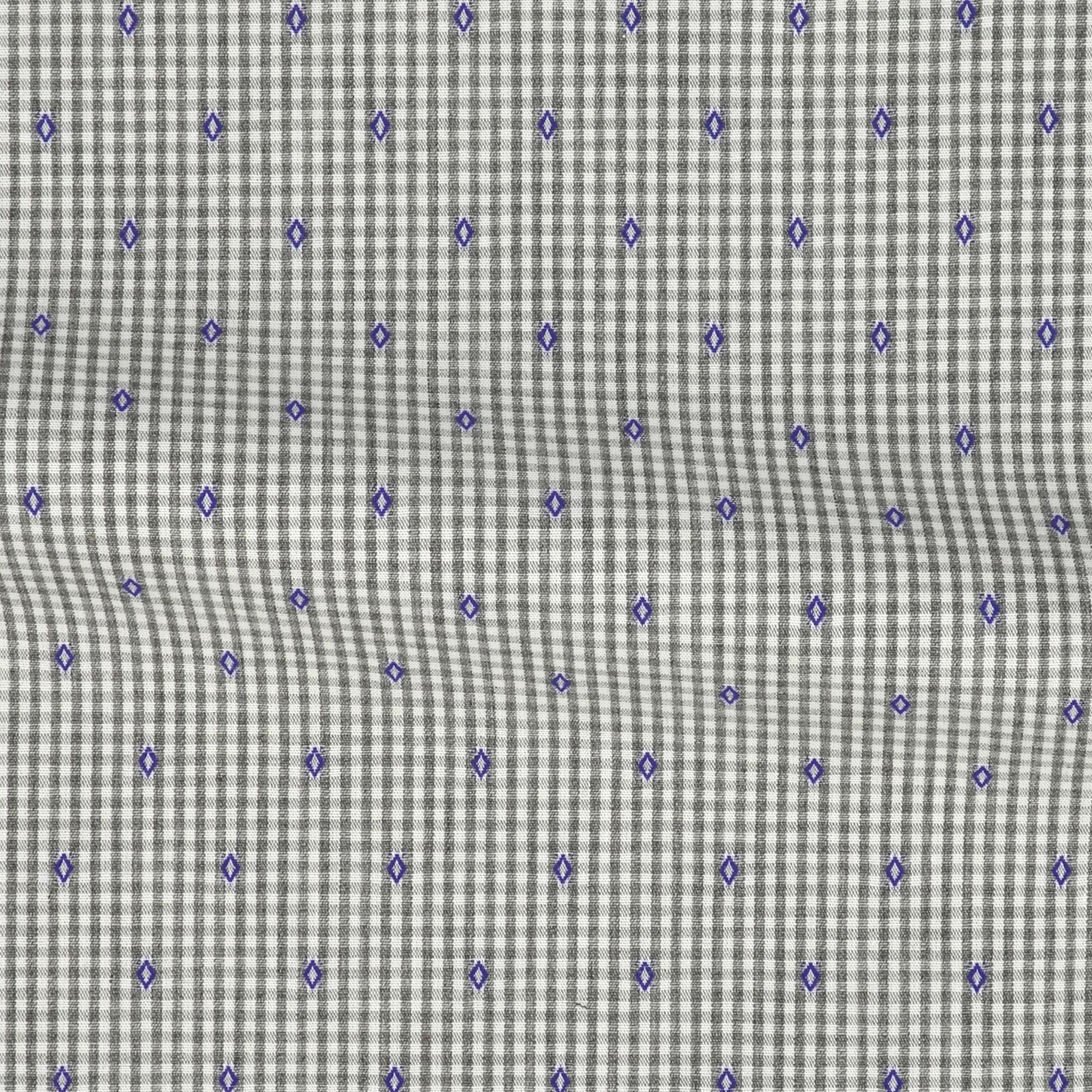 Popeline Motif Marron Bleu