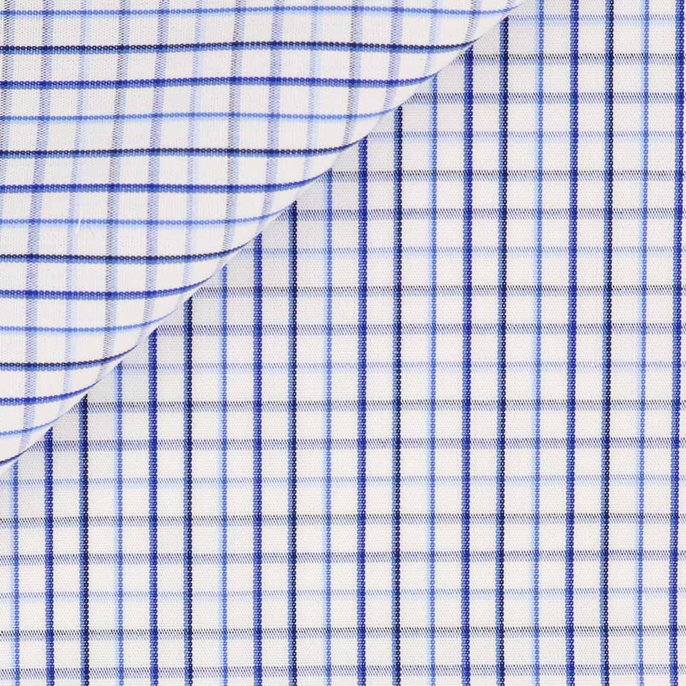 Popeline Carreaux Bleu