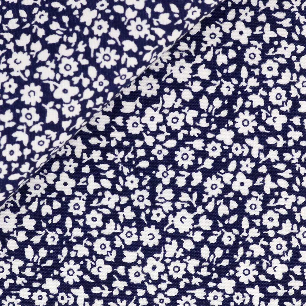 Popeline Motif Bleu
