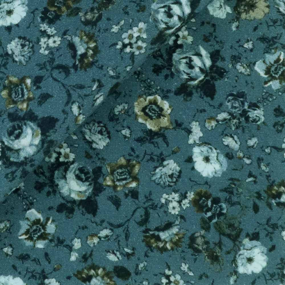 Popeline Motif Vert Marron