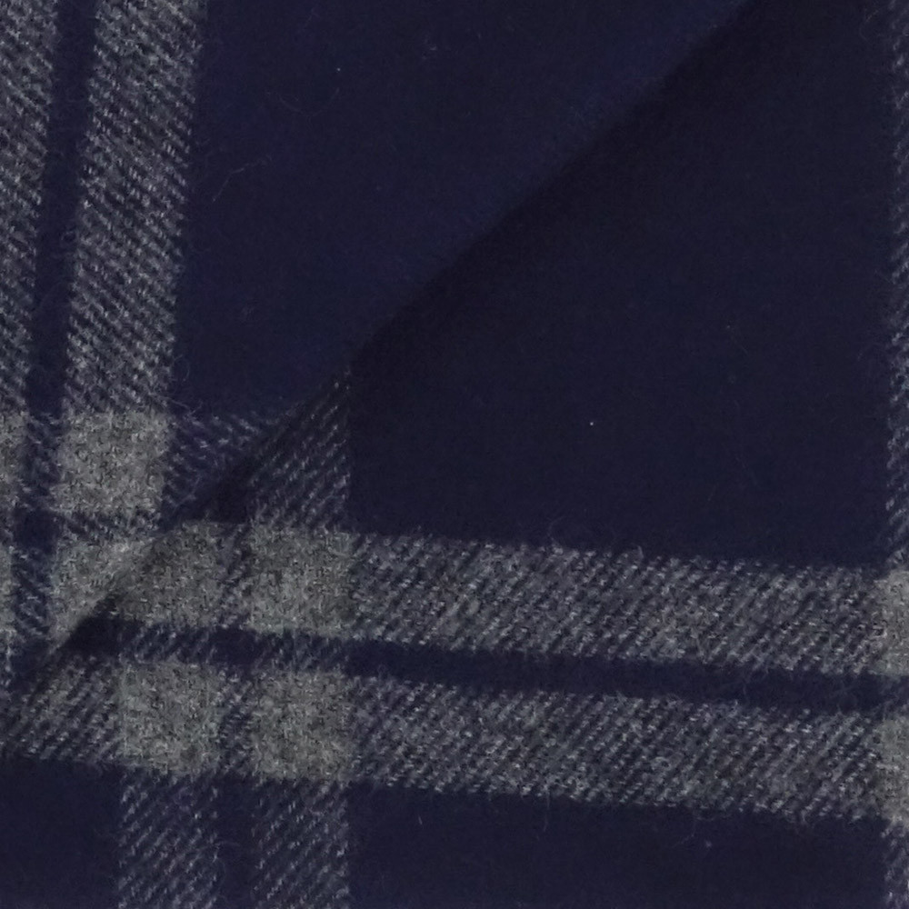 Twill Carreaux Bleu Gris