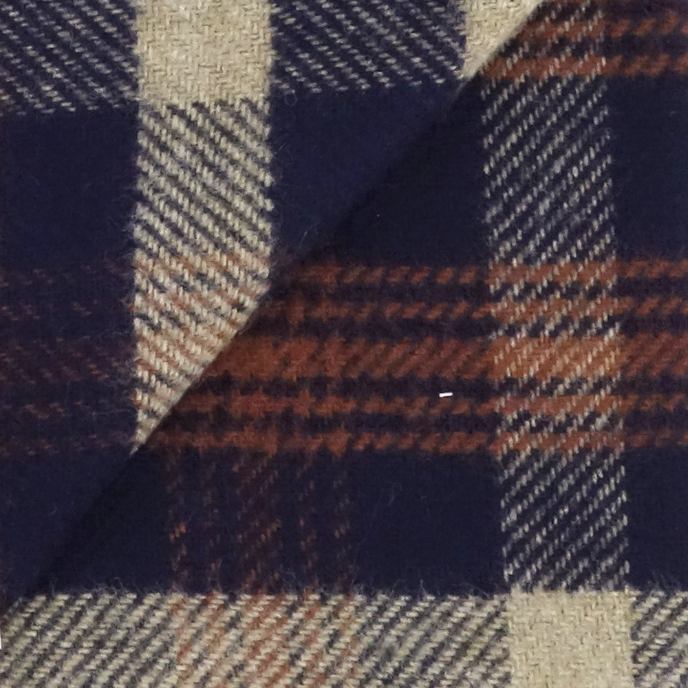 Flanelle Carreaux Marron Bleu