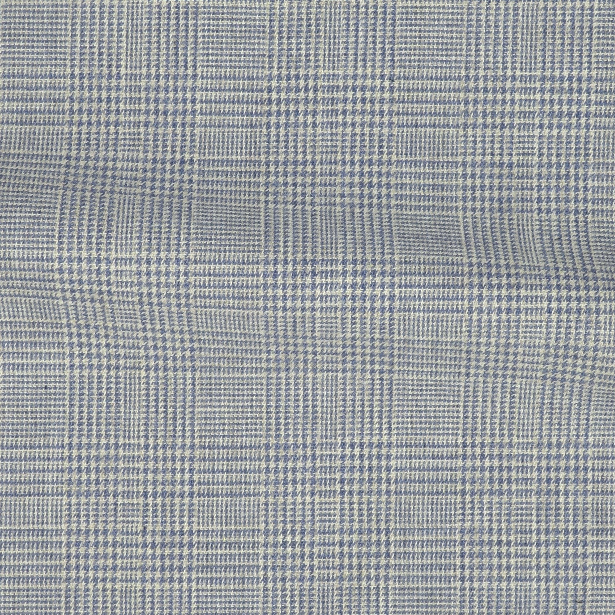 Twill Carreaux Bleu Beige