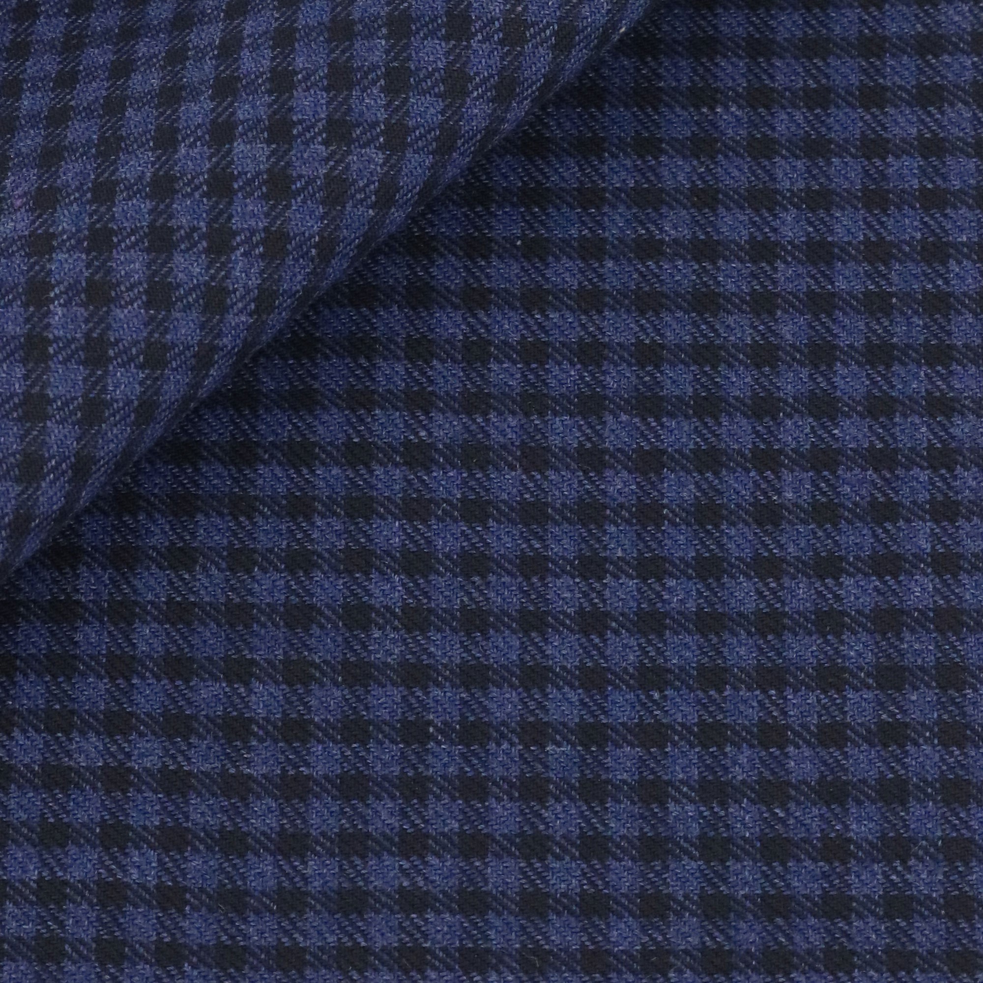 Twill Carreaux Bleu Noir
