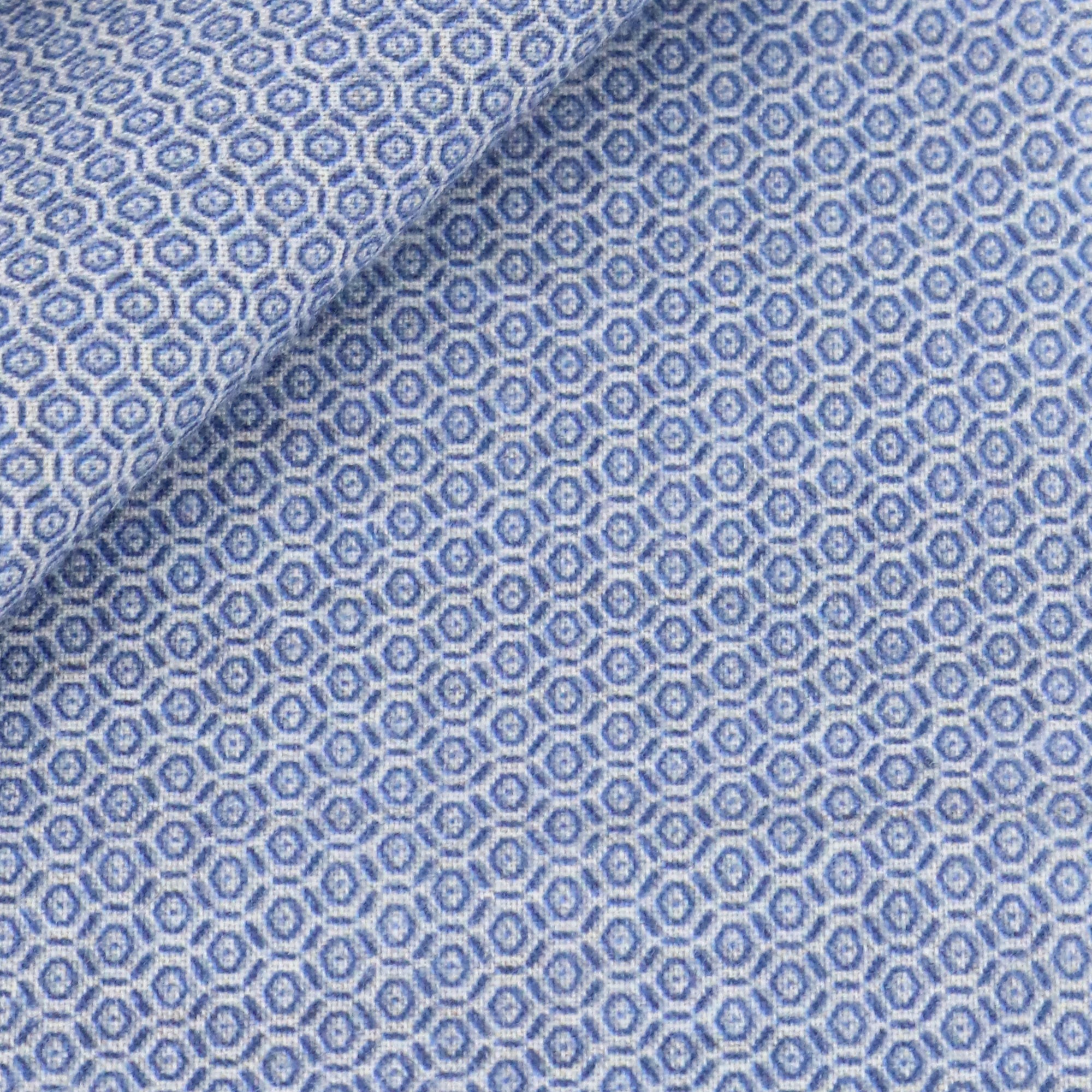 Popeline Motif Bleu Gris