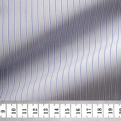 Fil à Fil Rayé Gris Bleu