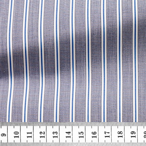 Fil à Fil Rayé Gris Bleu