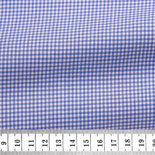 Popeline Carreaux Bleu