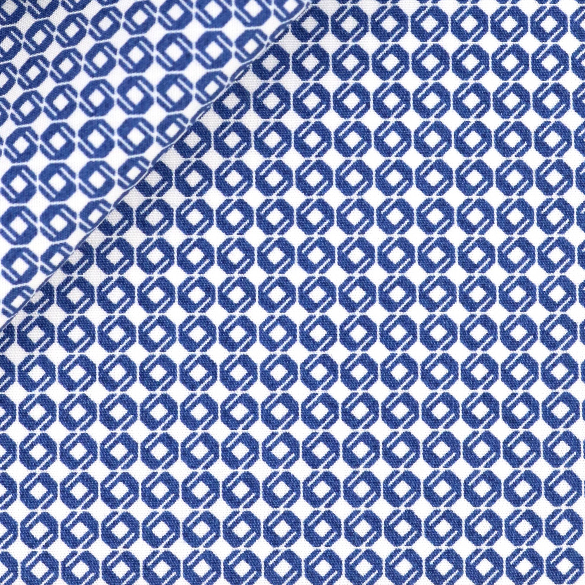 Popeline Motif Bleu
