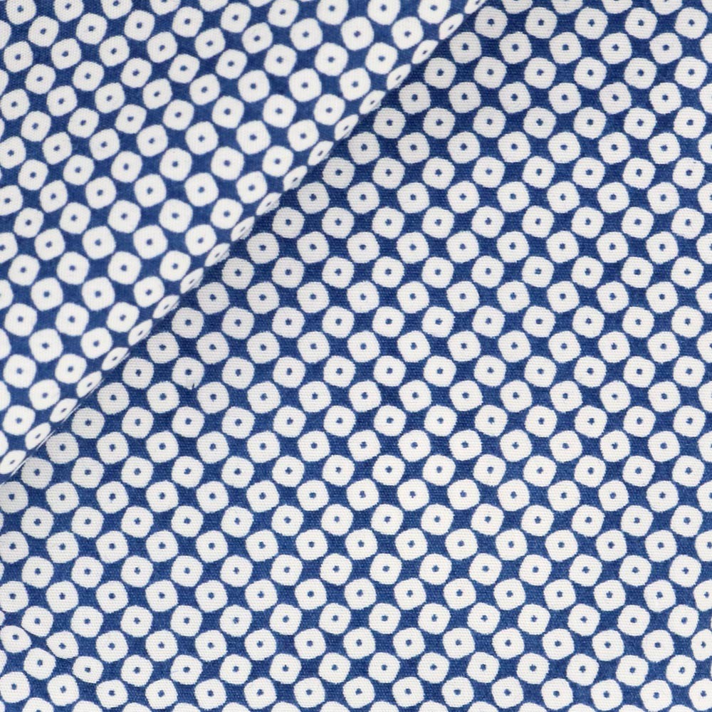 Popeline Motif Bleu